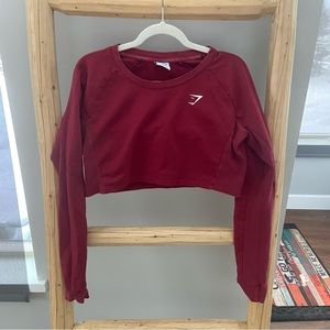 GYMSHARK Cropped Workout Top Medium Red